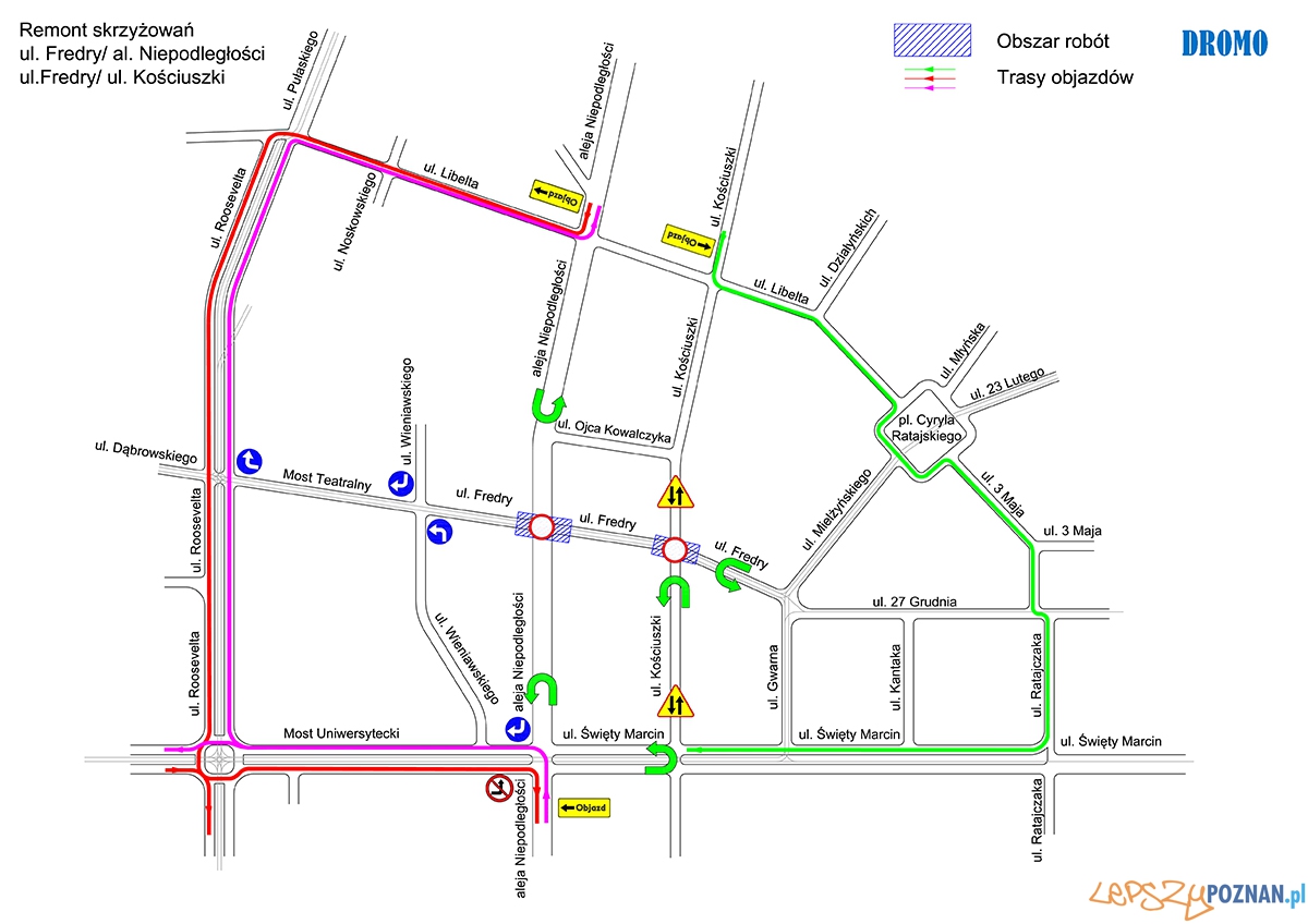 zmiany w orgnaizacji ruchu w rejonie kaponiery Foto: materiały prasowe zmiany w orgnaizacji ruchu w rejonie kaponiery Foto: materiały prasowe