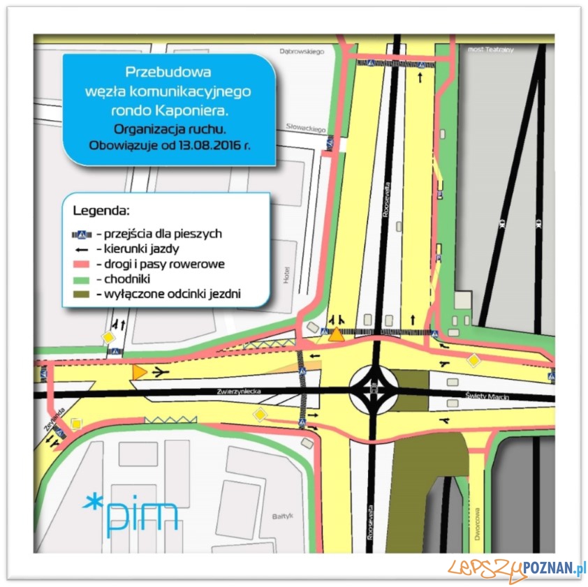 zmiany w orgnaizacji ruchu - Kaponiera Foto: PIM zmiany w orgnaizacji ruchu - Kaponiera Foto: PIM
