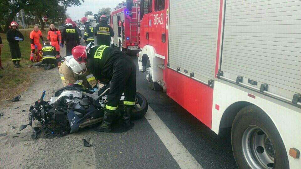 Motocyklista ranny w wypadku Foto: OSP Suchy Las Motocyklista ranny w wypadku Foto: OSP Suchy Las