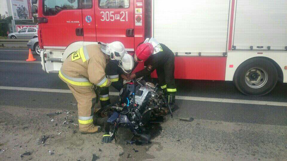 Motocyklista ranny w wypadku Foto: OSP Suchy Las Motocyklista ranny w wypadku Foto: OSP Suchy Las