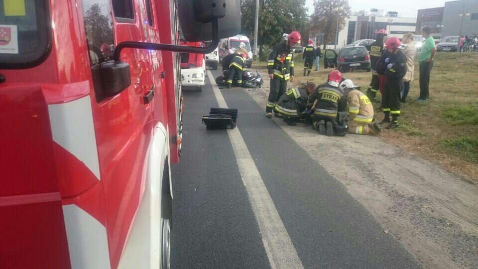 Motocyklista ranny w wypadku Foto: OSP Suchy Las Motocyklista ranny w wypadku Foto: OSP Suchy Las