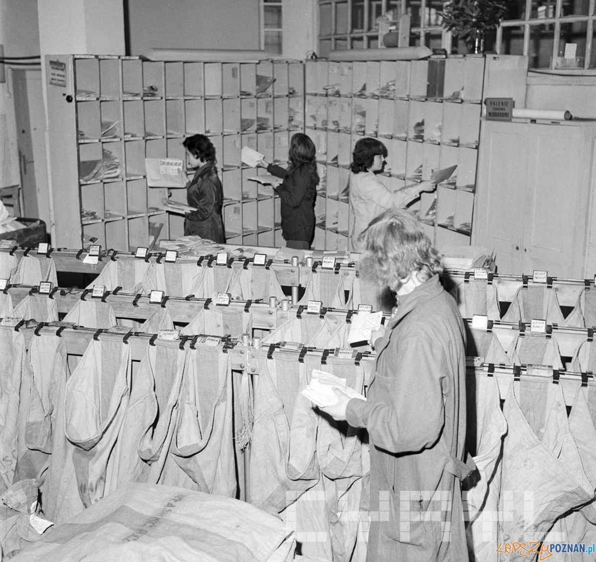 Rozdzieleanie korespondencji na Poczcie Głównej przy ul. Głogowskiej - 18.10.1974 Foto: Stanisław Wiktor / Cyryl Rozdzieleanie korespondencji na Poczcie Głównej przy ul. Głogowskiej - 18.10.1974 Foto: Stanisław Wiktor / Cyryl