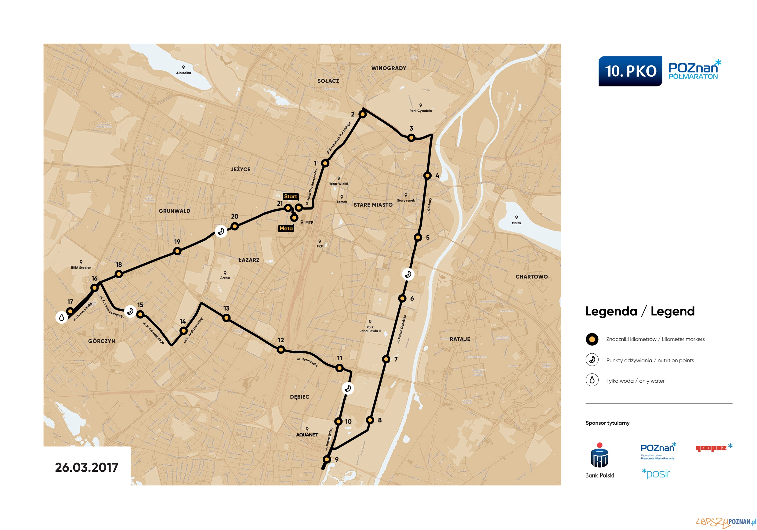 Trasa 10 poznańskiego półmaratonu Foto: POSiR Trasa 10 poznańskiego półmaratonu Foto: POSiR