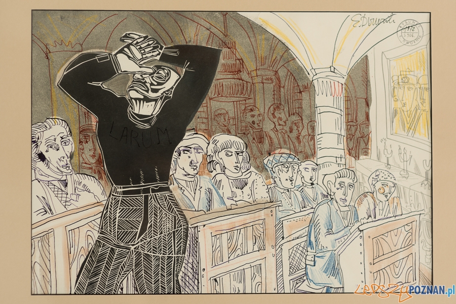 Edward Dwurnik studium LARUM z 1972 r. - rysunek z sygnaturą z cyklu SPORTOWCY, 1973 r. Foto: Maciej Zakrzewski / Malta Festival Edward Dwurnik studium LARUM z 1972 r. - rysunek z sygnaturą z cyklu SPORTOWCY, 1973 r. Foto: Maciej Zakrzewski / Malta Festival