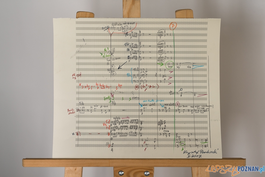 Strona szkicu do ostatniego dzieła Krzysztofa Pendereckiego VI Symfonii Foto: Maciej Zakrzewski / Malta Festival Strona szkicu do ostatniego dzieła Krzysztofa Pendereckiego VI Symfonii Foto: Maciej Zakrzewski / Malta Festival