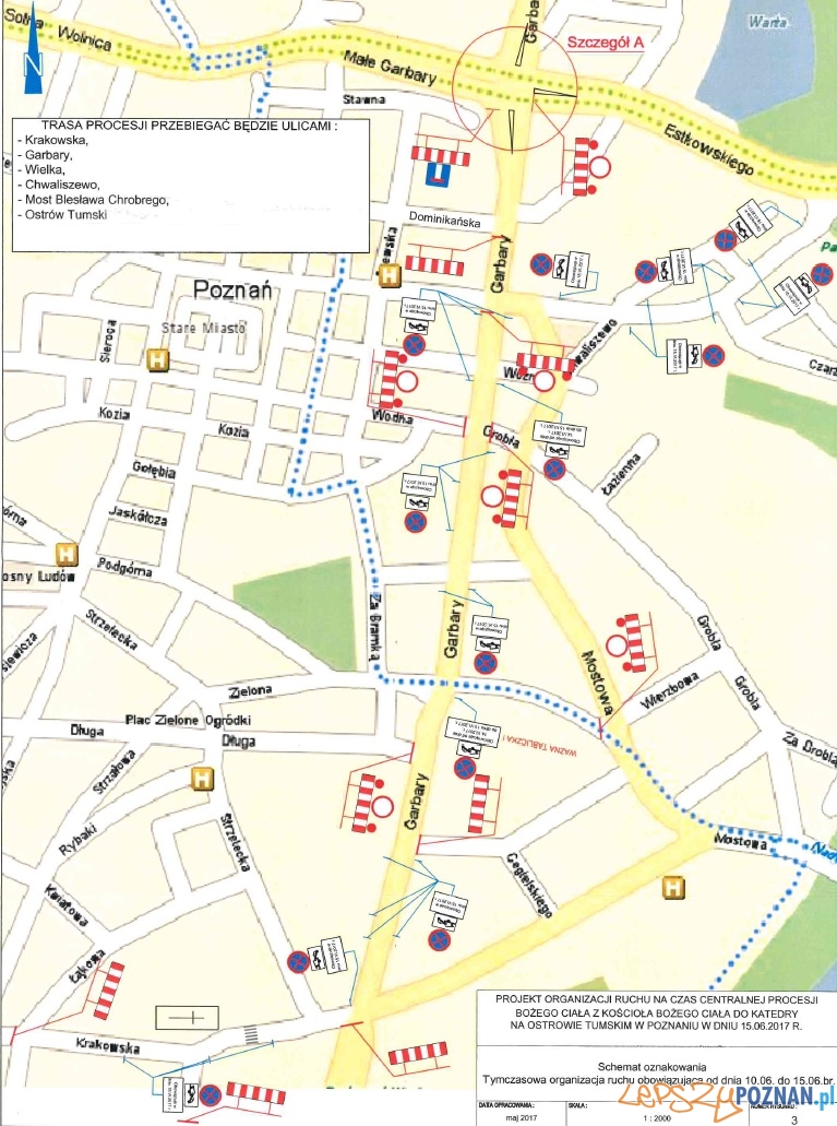 zamkniecie drog podczas procesji bozego ciala Foto: UMP zamkniecie drog podczas procesji bozego ciala Foto: UMP