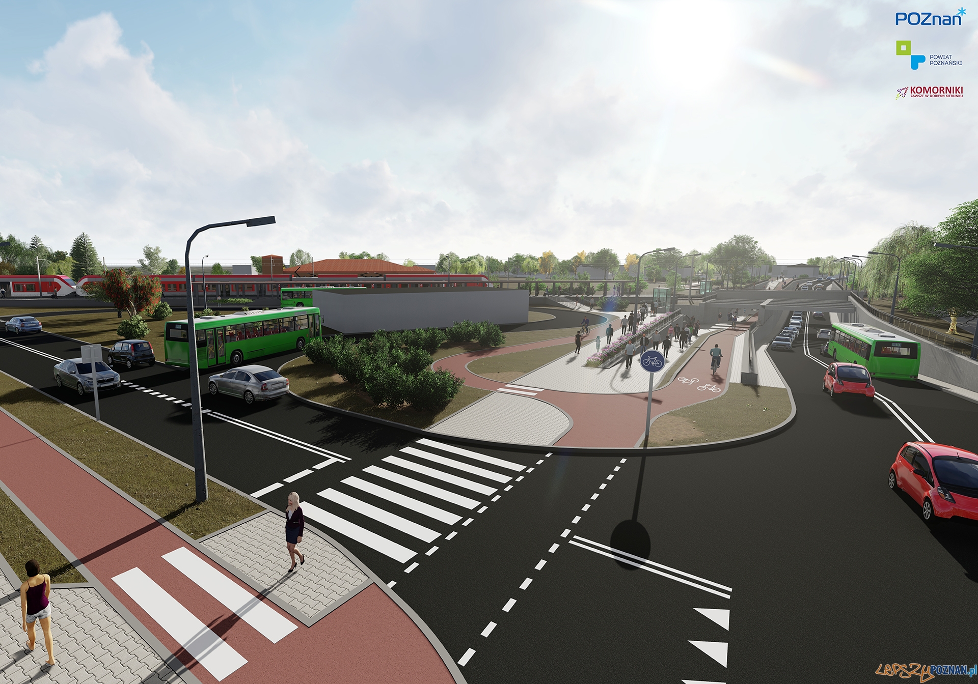 Wizualizacja - Zintegrowany Węzeł Transportowy na Grunwaldzie Foto: mat. pras. / UMP Wizualizacja - Zintegrowany Węzeł Transportowy na Grunwaldzie Foto: mat. pras. / UMP