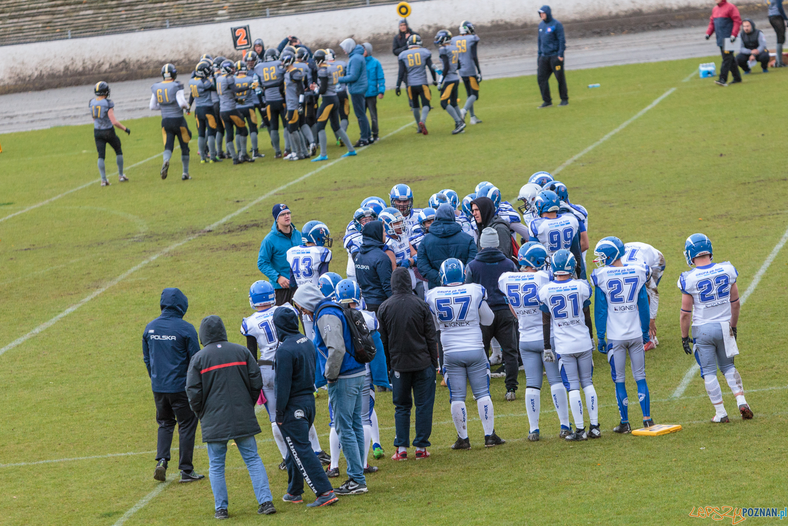 Półfinał MP U19: Kozły Poznań - Lowlanders Bialystok 22:0 - Foto: LepszyPOZNAN.pl / Paweł Rychter Półfinał MP U19: Kozły Poznań - Lowlanders Bialystok 22:0 - Foto: LepszyPOZNAN.pl / Paweł Rychter