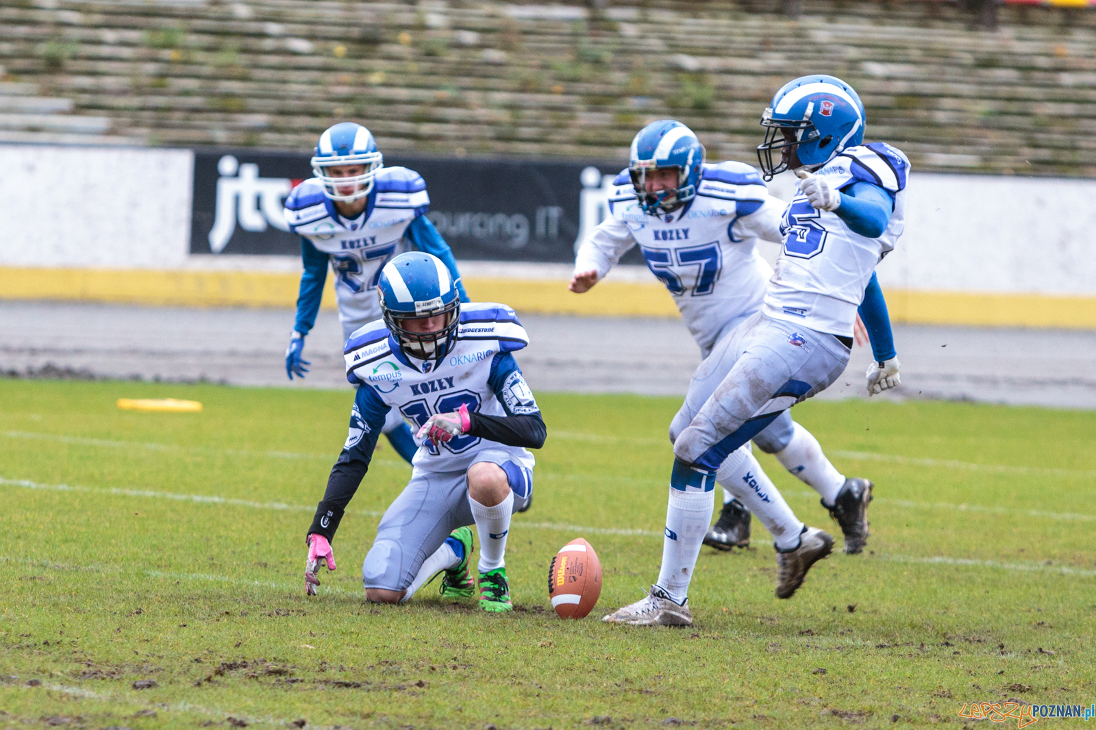 Półfinał MP U19: Kozły Poznań - Lowlanders Bialystok 22:0 - Foto: LepszyPOZNAN.pl / Paweł Rychter Półfinał MP U19: Kozły Poznań - Lowlanders Bialystok 22:0 - Foto: LepszyPOZNAN.pl / Paweł Rychter
