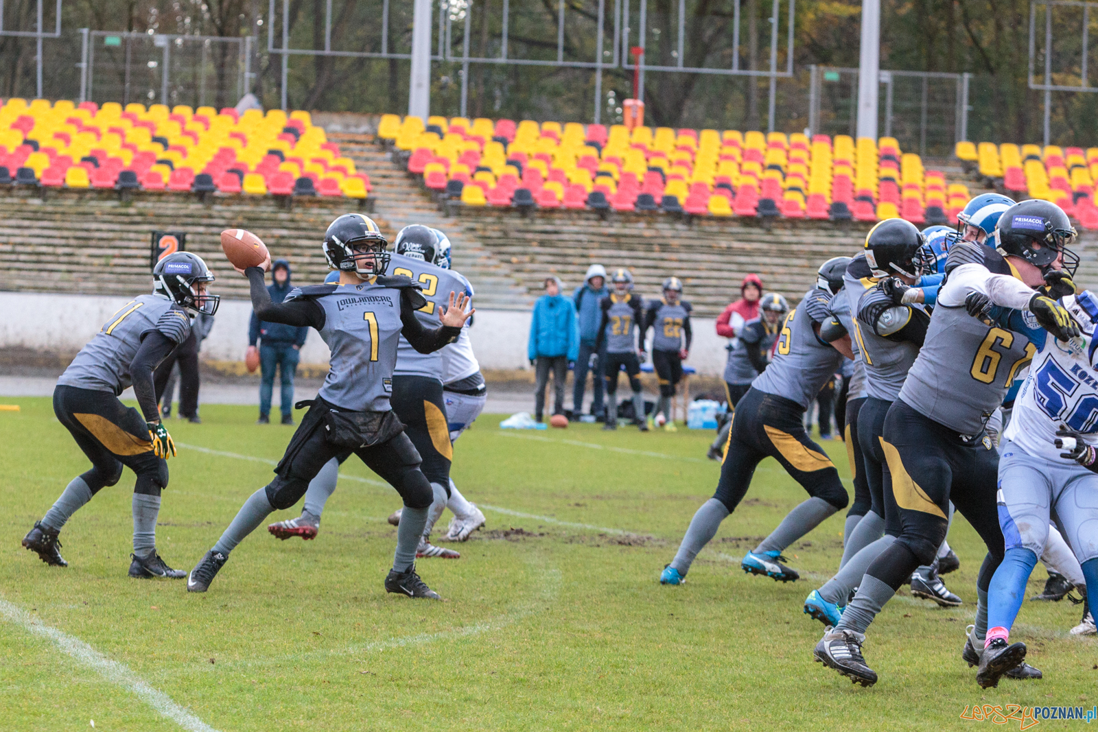 Półfinał MP U19: Kozły Poznań - Lowlanders Bialystok 22:0 - Foto: LepszyPOZNAN.pl / Paweł Rychter Półfinał MP U19: Kozły Poznań - Lowlanders Bialystok 22:0 - Foto: LepszyPOZNAN.pl / Paweł Rychter