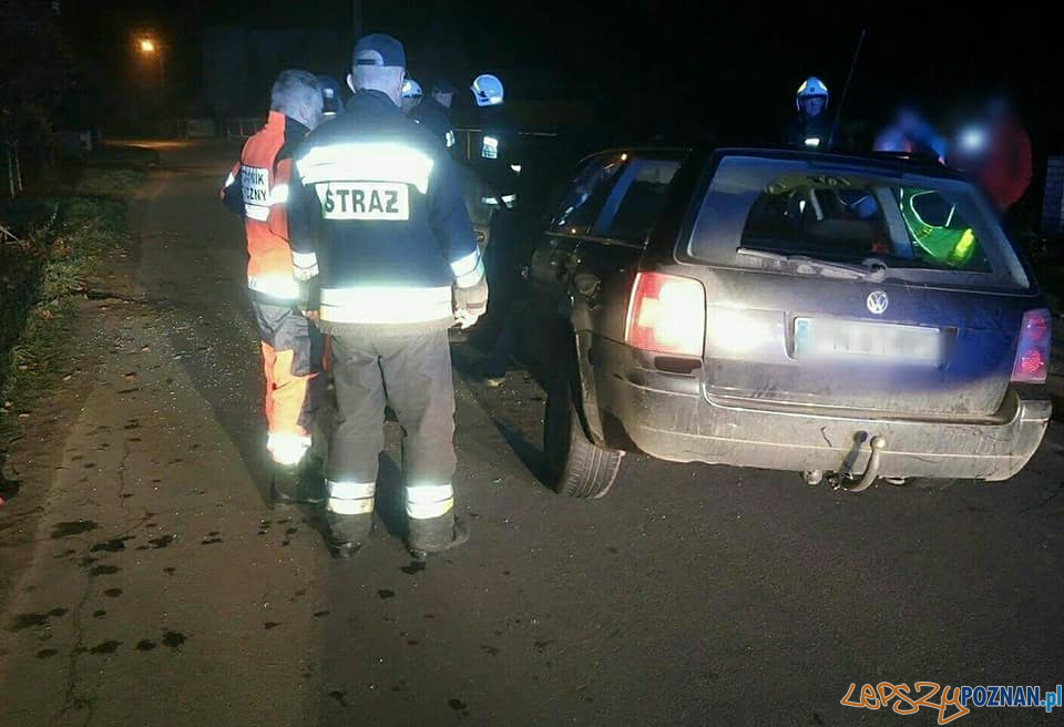 Wypadek w miejscowości Łosiniec Foto: OSP Skoki Wypadek w miejscowości Łosiniec Foto: OSP Skoki