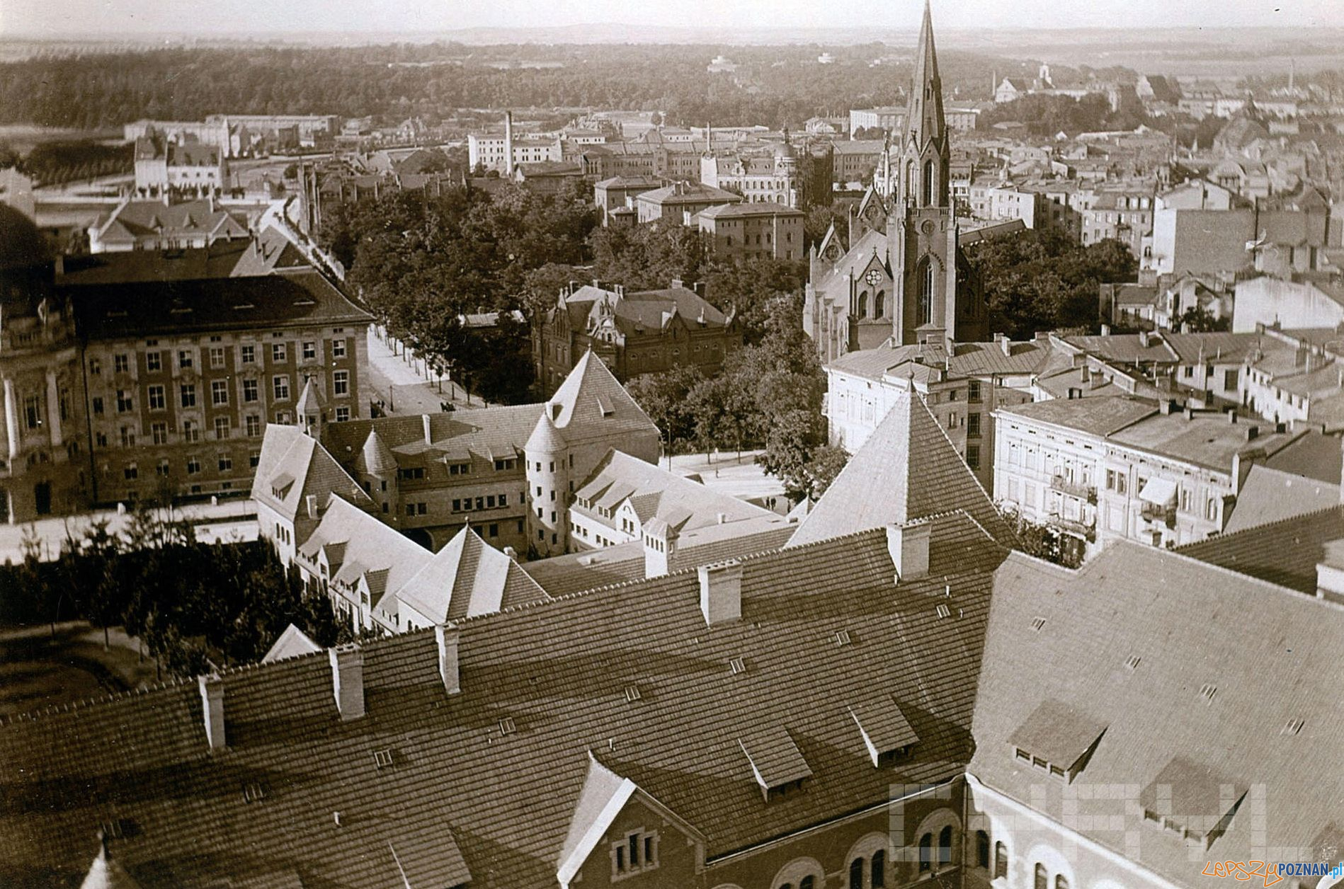 Dzielnica Cesarska z lotu ptaka 1911  Foto: Joseph Latzel Ze zb. Brigitte i Everhardta Franßen CK Zamek - Cyryl
