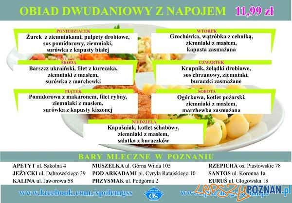 Bar mleczny Euruś - Głogowska 18 - menu - grudzień 2017 Foto: GSS Społem Bar mleczny Euruś - Głogowska 18 - menu - grudzień 2017 Foto: GSS Społem