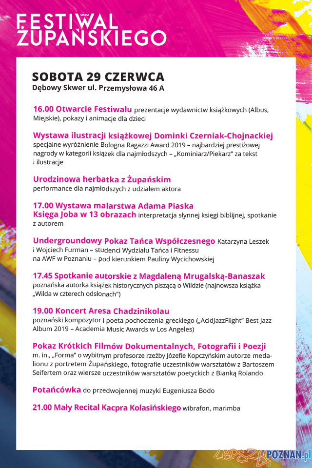 Program Festiwalu Żupańskiego Foto: materiały prasowe Program Festiwalu Żupańskiego Foto: materiały prasowe