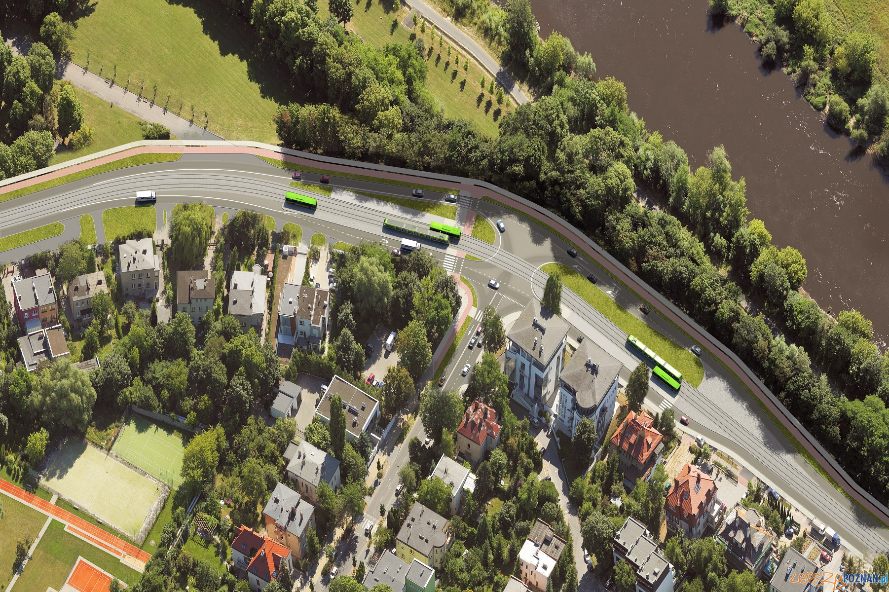 Wstępne wizualizacje II etapu trasy tramwajowej na Naramowice Foto: materiały prasowe Wstępne wizualizacje II etapu trasy tramwajowej na Naramowice Foto: materiały prasowe