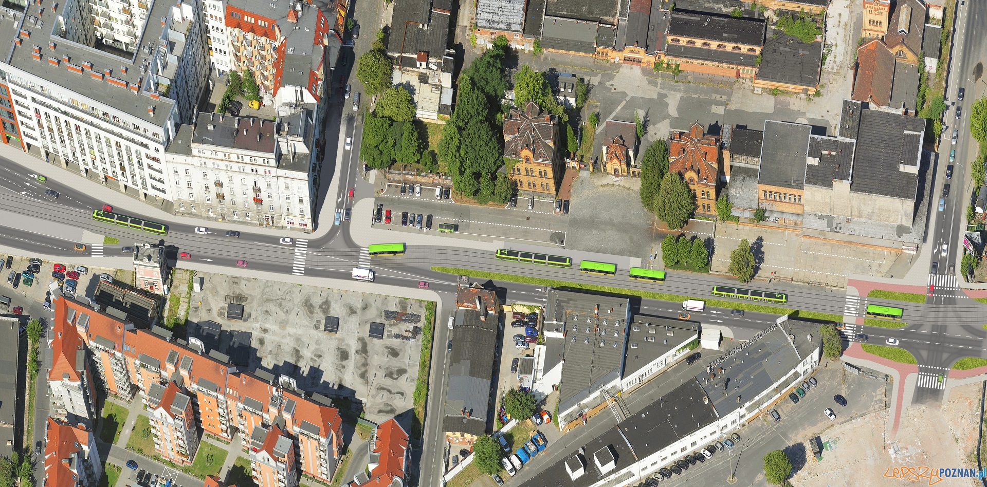 Wstępne wizualizacje II etapu trasy tramwajowej na Naramowice Foto: materiały prasowe Wstępne wizualizacje II etapu trasy tramwajowej na Naramowice Foto: materiały prasowe