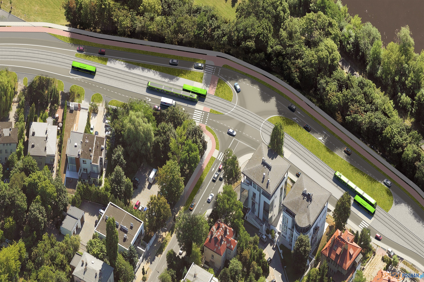 Wstępne wizualizacje II etapu trasy tramwajowej na Naramowice Foto: materiały prasowe Wstępne wizualizacje II etapu trasy tramwajowej na Naramowice Foto: materiały prasowe